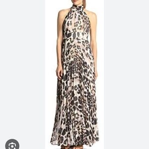 Eliza J Halter Animal Print Maxi Dress size 6